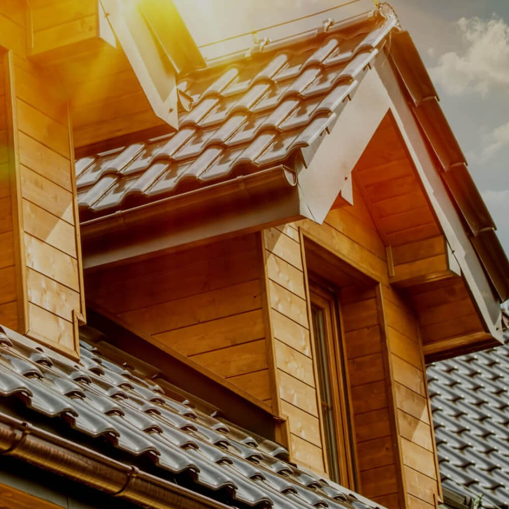 Picture of a roof during summer.